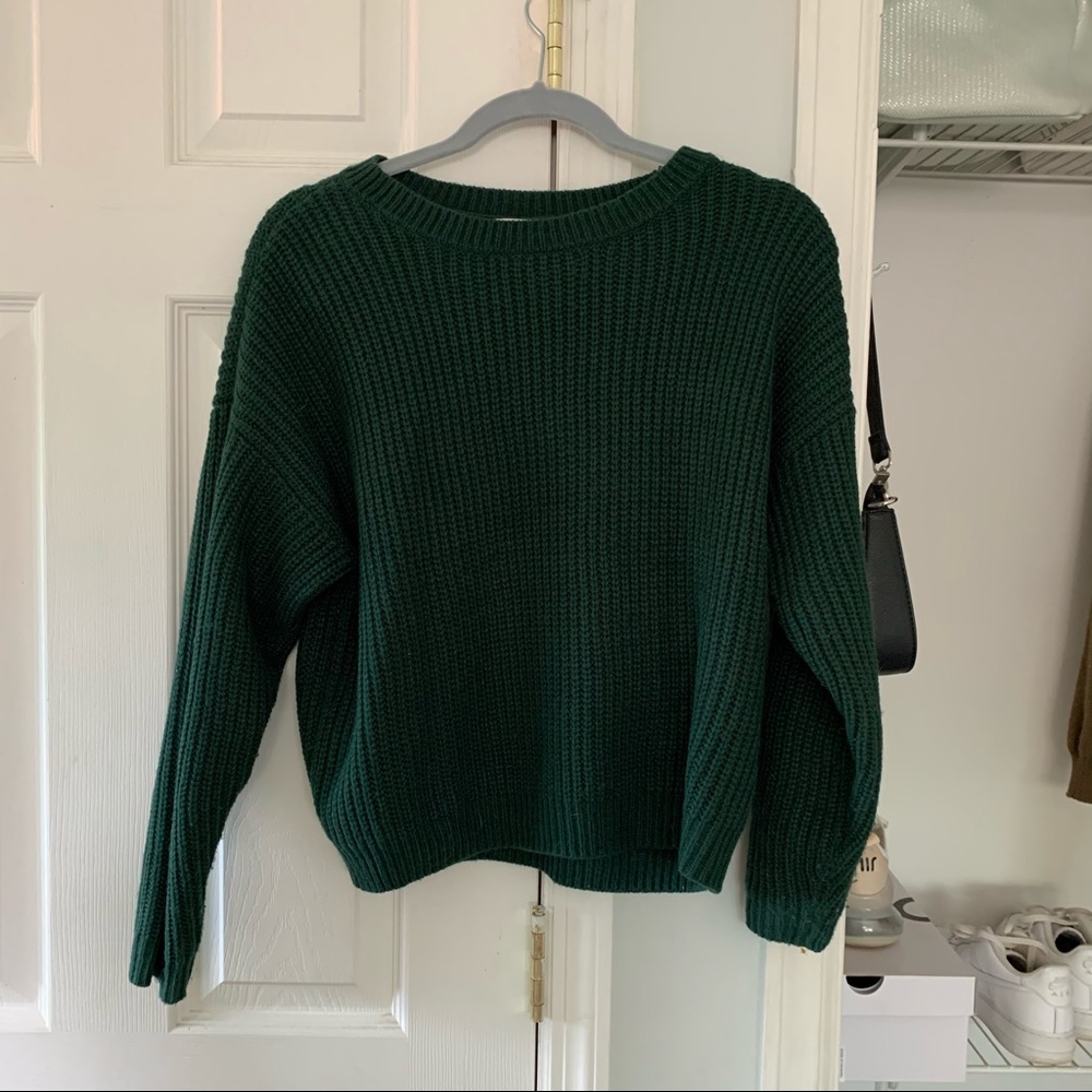 GARAGE forest green knit sweater